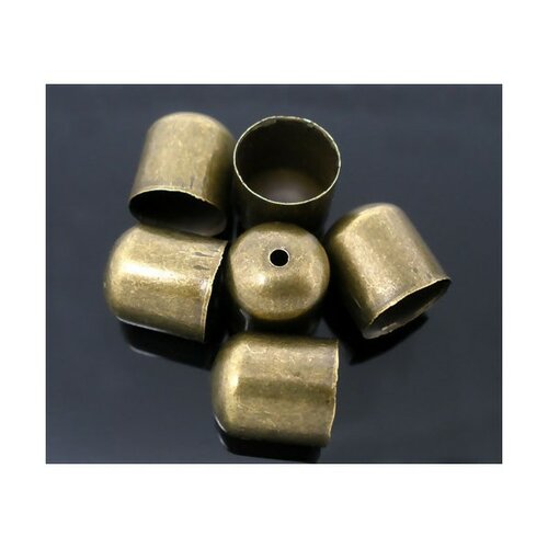 Ps1104312 pax: 40 embouts cylindres bronze 10mm pour cordon