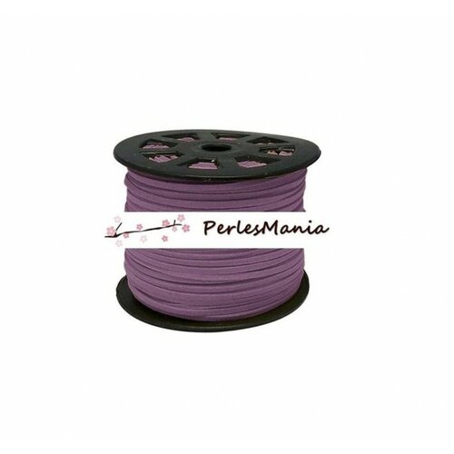 Lot de 5 mètres de cordon en suédine aspect daim violet pg144 qualité 3mm