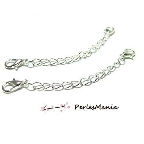 Ps1195316 pax: 5 chaines de confort 5cm, chaine d'extension avec mousquetons métal coloris argent vif