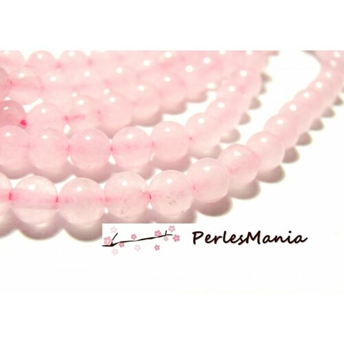 Hjbr74 lot 1 fil d'environ 95 perles jade couleur rose quartz rondes 4mm
