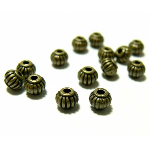 Ps1164545 pax 50 perles intercalaire potiron 4 par 5mm métal couleur bronze