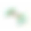 Ps110105194 pax 2 pompons breloque passementiere rond doré couleur vert d'eau