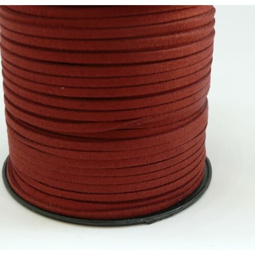 Lot de 5 mètres de cordon en suédine rouge vin 3mm aspect daim ref 1048