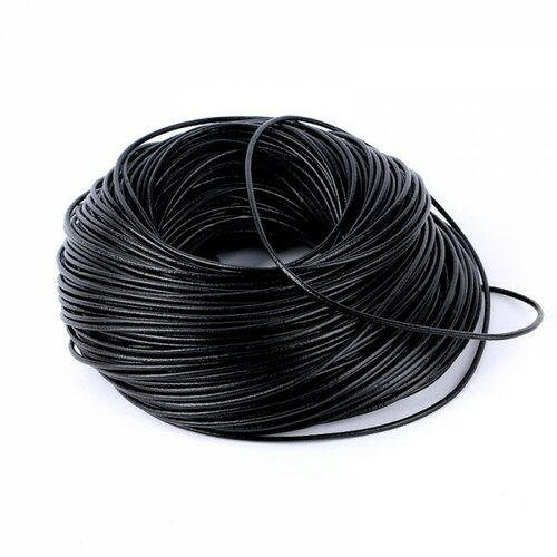 Bu11170218163033 pax 5 mètres cordon fil cuir veritable 2mm noir