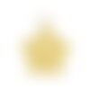 Ps110228149 pax 10 pendentifs émaillés fleur de sakura jaune vert 15mm métal doré