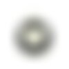 Ps11674700 pax 10 pendentifs émaillés cercle et coeur crème 16mm