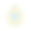 Ps11674699 pax 10 pendentifs émaillés cercle et coeur bleu ciel 16mm