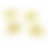 H1114213g pax 5 pendentifs breloques trèfle 13.5mm en acier inoxydable 304 coloris doré