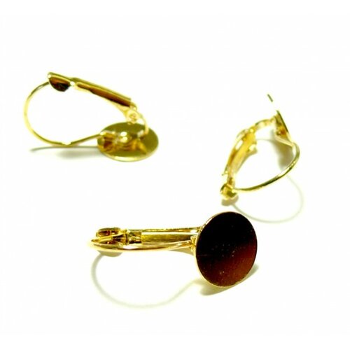 Bn1126902g pax 10 pièces boucle d'oreille dormeuse plateau lisse 10mm metal couleur doré