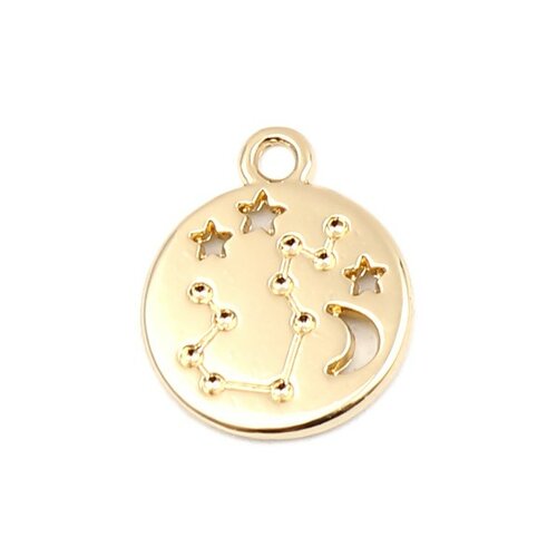 Ps11652701 pax 5 pendentifs médaillon signe du zodiaque vierge constellations métal coloris doré