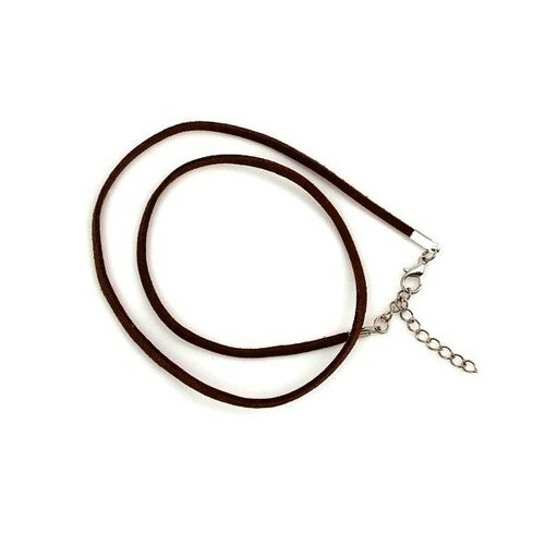 S11106660 pax 10 colliers de cordon en suédine marron avec chaine de confort