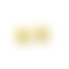 Ps11696329 pax 4 boucles d'oreille clou puce coeur avec attache émaillée jaune métal couleur doré