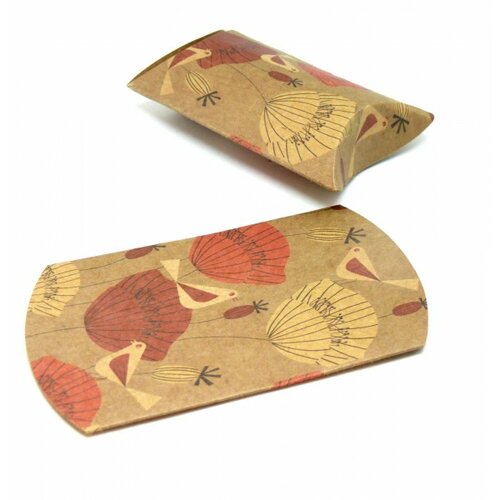 Hj002s10a pax 10 emballages carton, emballage cadeau, berlingots 8 par 5.5 par 2 cm motif oiseau et fleur craft
