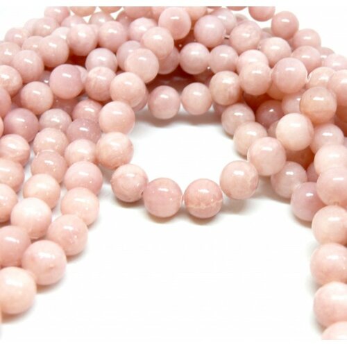 H10xs22bis lot 1 fil d'environ 40 perles jade mashan rose pale 10mm