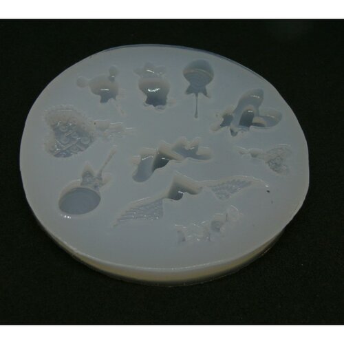 H11l026068 pax 1 moule en silicone pendentifs différents motifs coeurs, bonbons, sucette pour creation fimo cernit resine