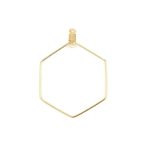 Ps110254657 pax 4 pendentifs anneaux connecteur forme hexagone 40mm acier inoxydable 304 couleur doré