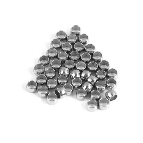 Ps110096318 pax 25 perles à ecraser en acier inoxydable 2mm