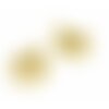 H1146ja3502 pax 2 pendentifs breloques médaillon arbre à coeur 16mm en acier inoxydable 201 coloris doré