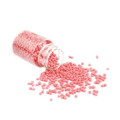 S11706498 pax 1 flacon d'environ 2000 perles de rocaille en verre rose bonbon 2mm 30gr.