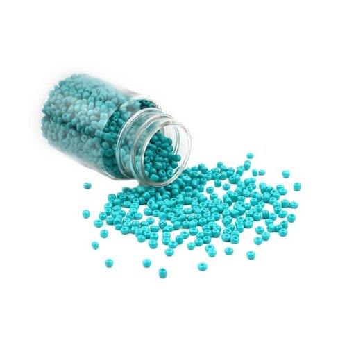 S11706483 pax 1 flacon d'environ 2000 perles de rocaille en verre bleu turquoise 2mm 30gr.