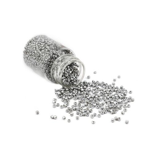 S11706503 pax 1 flacon d'environ 2000 perles de rocaille en verre argent 2mm 30gr.