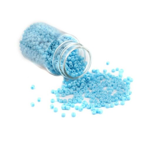 S11706477 pax 1 flacon d'environ 2000 perles de rocaille en verre bleu 2mm 30gr.