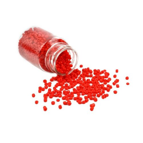 S11706488 pax 1 flacon d'environ 2000 perles de rocaille en verre rouge vif 2mm 30gr.