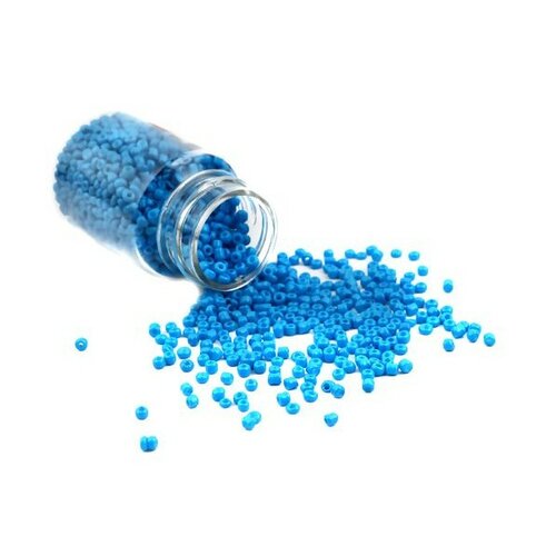 S11706482 pax 1 flacon d'environ 2000 perles de rocaille en verre bleu intense 2mm 30gr.