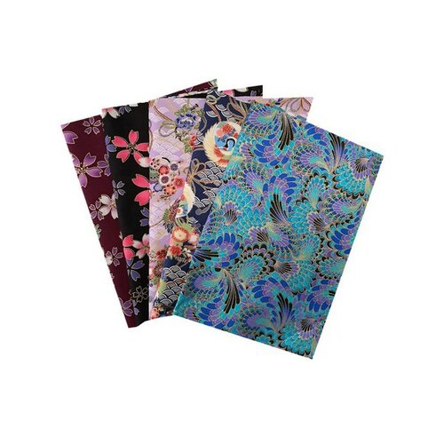 Ps11039577 pax de 5 coupons de tissu 100% coton 20 x 25 cm tissu motifs japonisant
