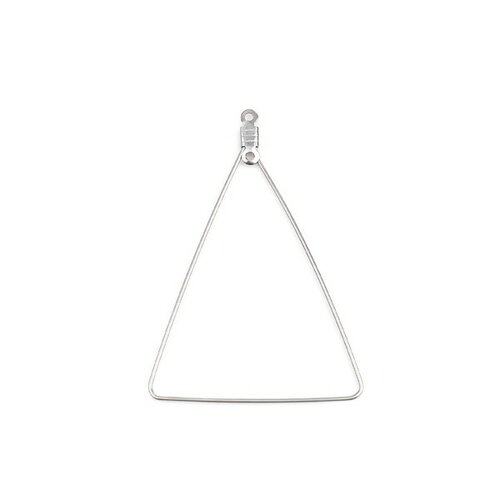 Ps110254654 pax 5 pendentifs connecteur forme triangle 49mm acier inoxydable 304 couleur argent