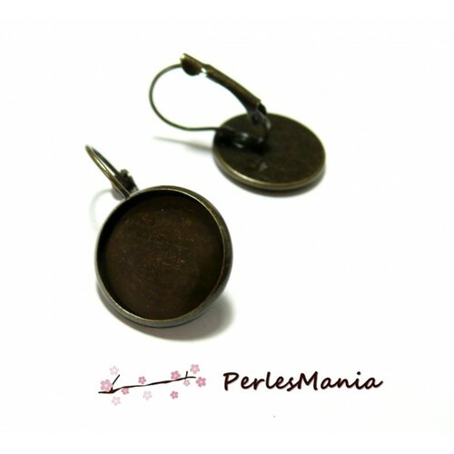 S1183675 pax 10 supports de boucle d'oreille dormeuse 16mm cuivre couleur bronze