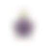 Ps11712551 pax de 10 pendentifs fleur de sakura 9mm style emaillé violet sur metal doré