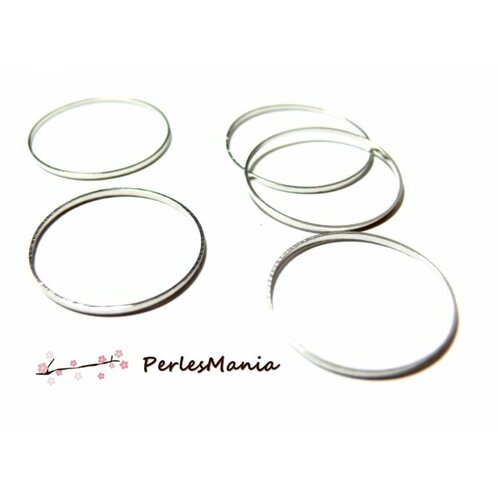 H1118708 pax 100 pendentifs petits anneaux connecteur fermé rond metal couleur argent platine 8mm