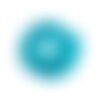 1 fil d' eniron 130 perles rondes 6mm- verre craquelé - bleu turquoise - coloris 6bis