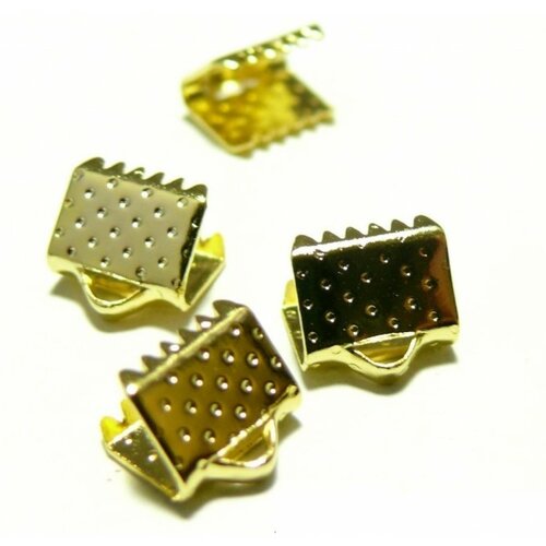 Ps110080998 pax de 50 griffes - embouts - serre fils 10mm - métal couleur dore