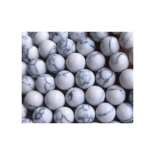 S11665899 lot 1 fil d'environ 65 perles ronde 6mm - howlite - turquoise synthétique - gris marbré