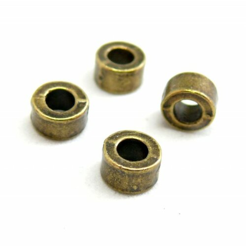 Ps1128617 pax 50 perles - intercalaires 6 mm - métal couleur bronze