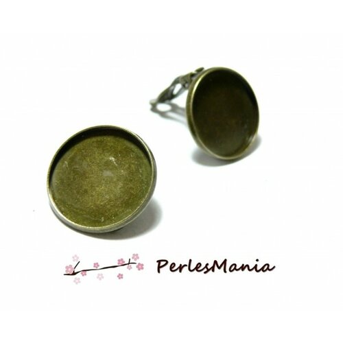 S11668741 pax: 10 supports de boucles d'oreille - clips 10mm - cuivre coloris bronze
