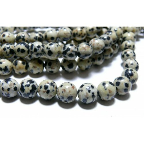 H115158 1fil d'environ 22 perles jaspe dalmatien 8mm
