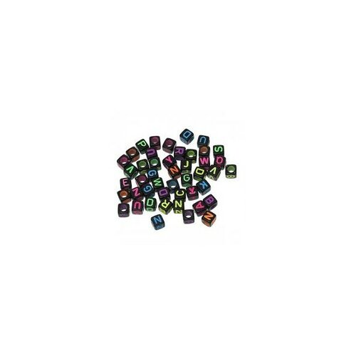 Ps1148352 pax 200 pendentifs perles intercalaire passants cube alphabet acryliques 6mm