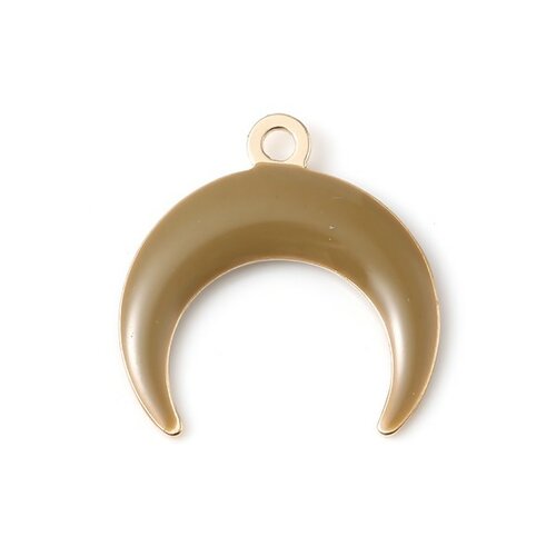 Ps11733873 pax 4 pendentifs style émaillé - croissant - lune - corne - boho chic - 16 mm metal couleur doré