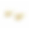 H11s07971a pax: 2 boucle d'oreille puce forme losange avec attache en acier inoxydable 304 coloris doré et poussoirs