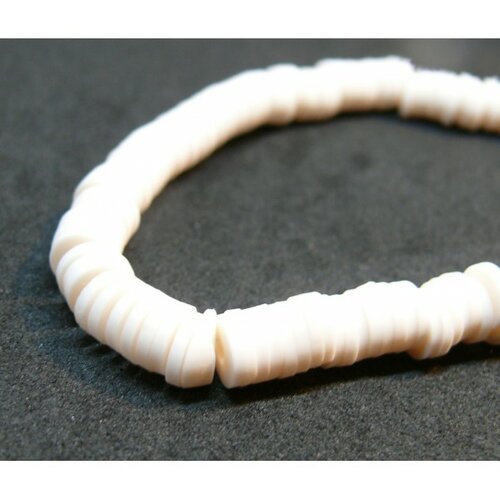H0678 lot 1 fil d'environ 380 perles rondelles heishi en pâte polymère 8 par 1mm couleur 16