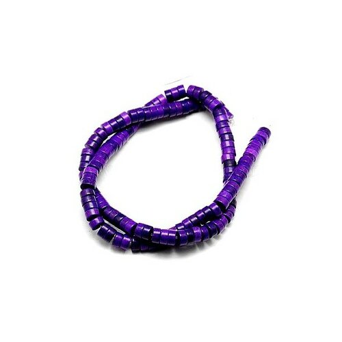 Hg11042 lot 1 fil d'environ 170 perles rondelles howlite 4 par 2 mm violet coloris 03