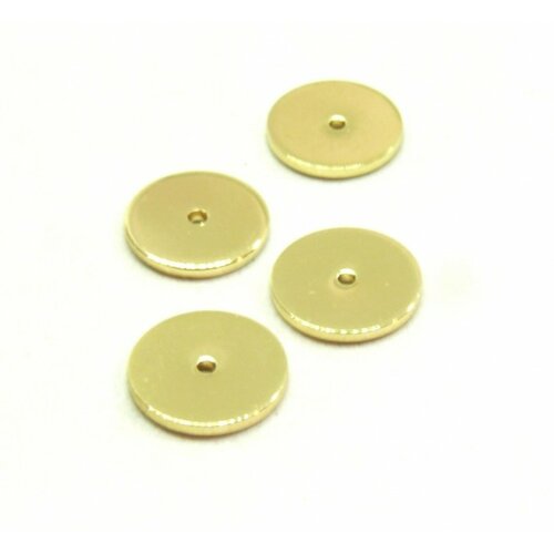 Hg33101g pax 5 pendentifs, perles intercalaire, cercle avec trou 10 mm, laiton plaqué or 18kt