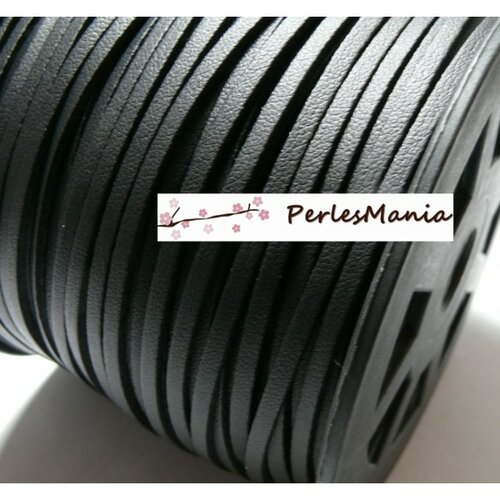 5m de cordon en suédine aspect cuir noir pg00154 qualité, diy