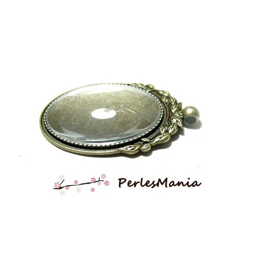 Lot 1 pendentif arty noeud ovale 30 par 40mm et 1 cabochons bronze ( s1155400 )