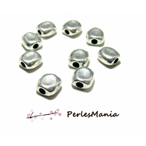 Ps110098888 pax 20 perles intercalaire 8 mm, forme géométrique, metal coloris argent antique