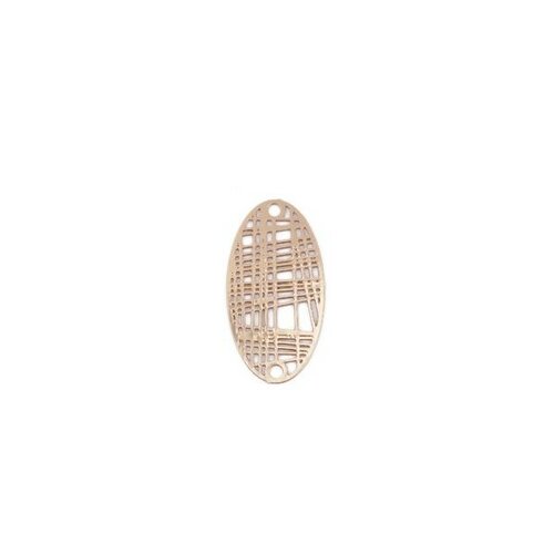 Ps110204892 pax 5 estampes pendentif connecteur filigrane ovale futuriste doré de 24mm