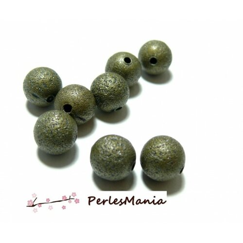 P225 pax 25 perles intercalaires, stardust granitees paillettes, 8mm laiton coloris bronze